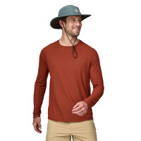 Patagonia Capilene Cool Trail Graphic Longsleeve (forge mark crest/mangrove red)