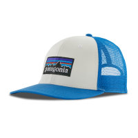 Patagonia P6 Logo Trucker Cap (white w/vessel blue)