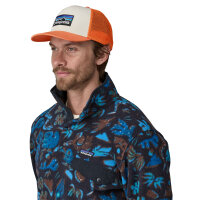 Patagonia P-6 Logo Trucker Hat (white w/redtail rust)