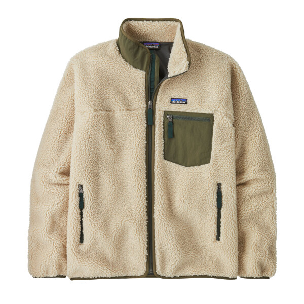 Patagonia Mens Classic Retro-X Fleece Jacket (dark natural w/basin green)