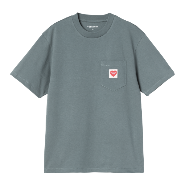 Carhartt WIP W Pocket Heart T-Shirt (cozy blue/red)