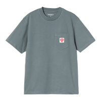 Carhartt WIP W Pocket Heart T-Shirt (cozy blue/red)