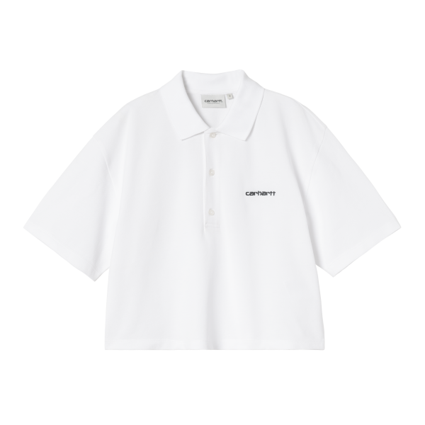 Carhartt WIP W Carhartt Script Polo T-Shirt (white/black)