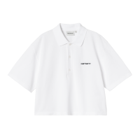 Carhartt WIP W Carhartt Script Polo T-Shirt (white/black)