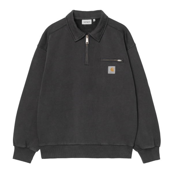 Carhartt WIP Half Zip Detroit Sweatshirt (black stone washed)