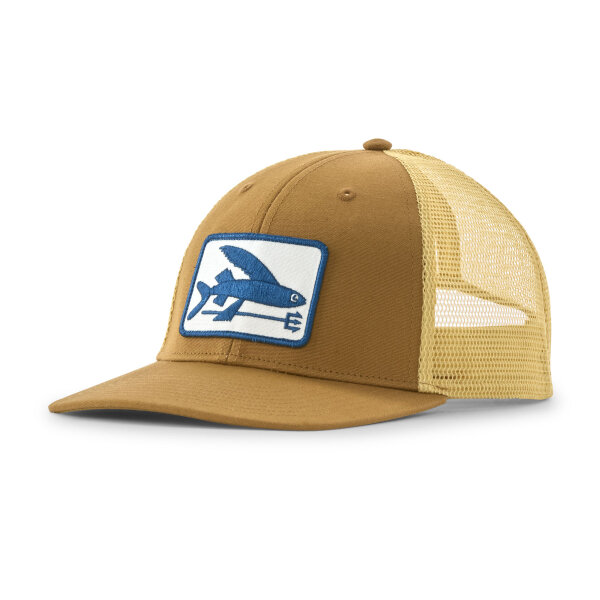 Patagonia Flying Fish LoPro Trucker Hat (flying fish fork/bobcat brown)
