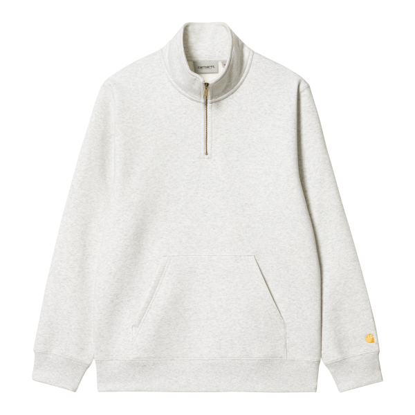 Carhartt WIP Chase Neck Zip Sweater (ash heather/gold)