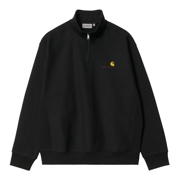 Carhartt WIP Half Zip American Script Sweatshirt (black) M